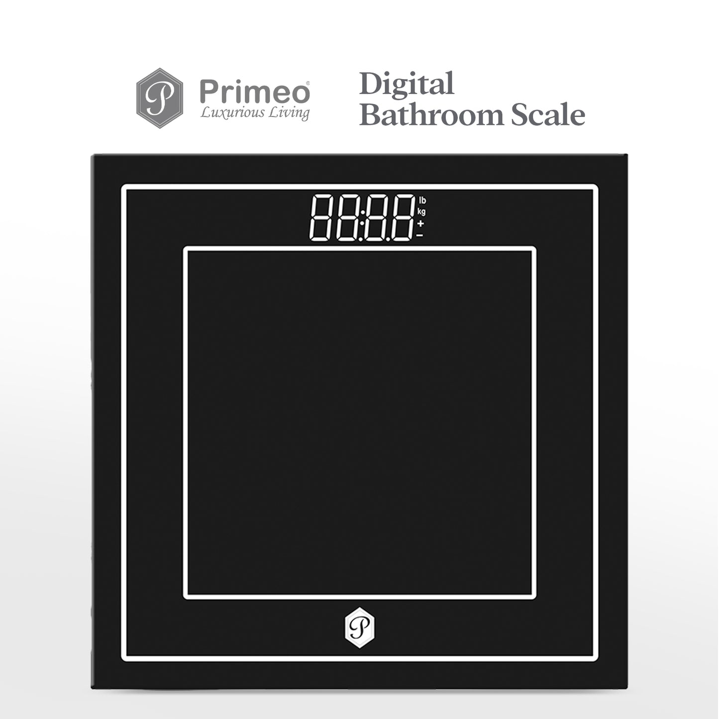 Primeo Digital Bathroom Body Weighing Scale Tempered Glass