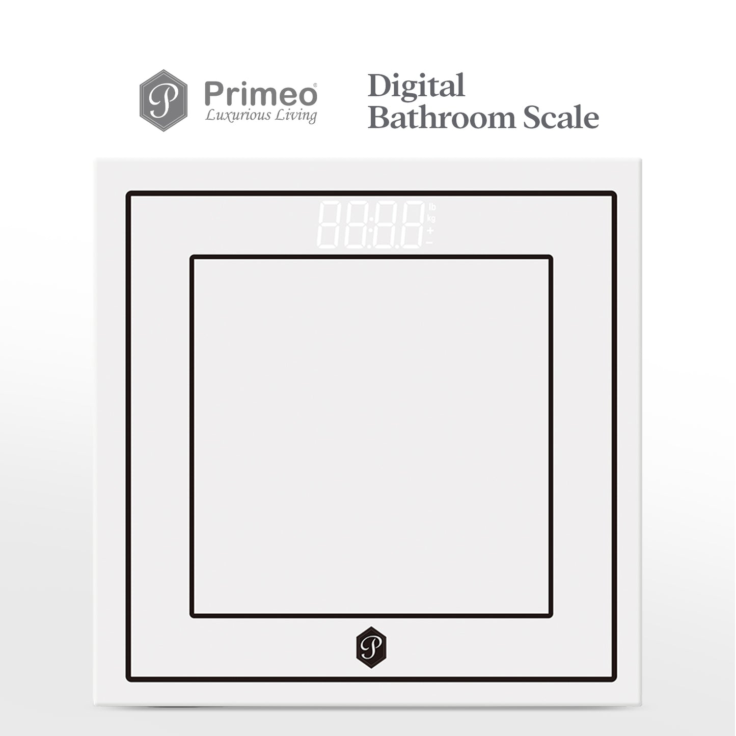 Primeo Digital Bathroom Body Weighing Scale Tempered Glass