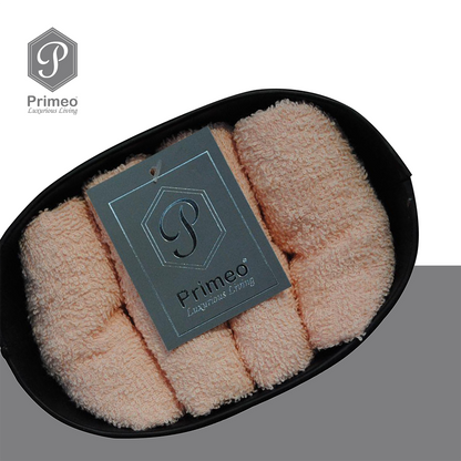 PRIMEO Premium 100% Cotton Hand Towel Set w/ Basket Set of 4