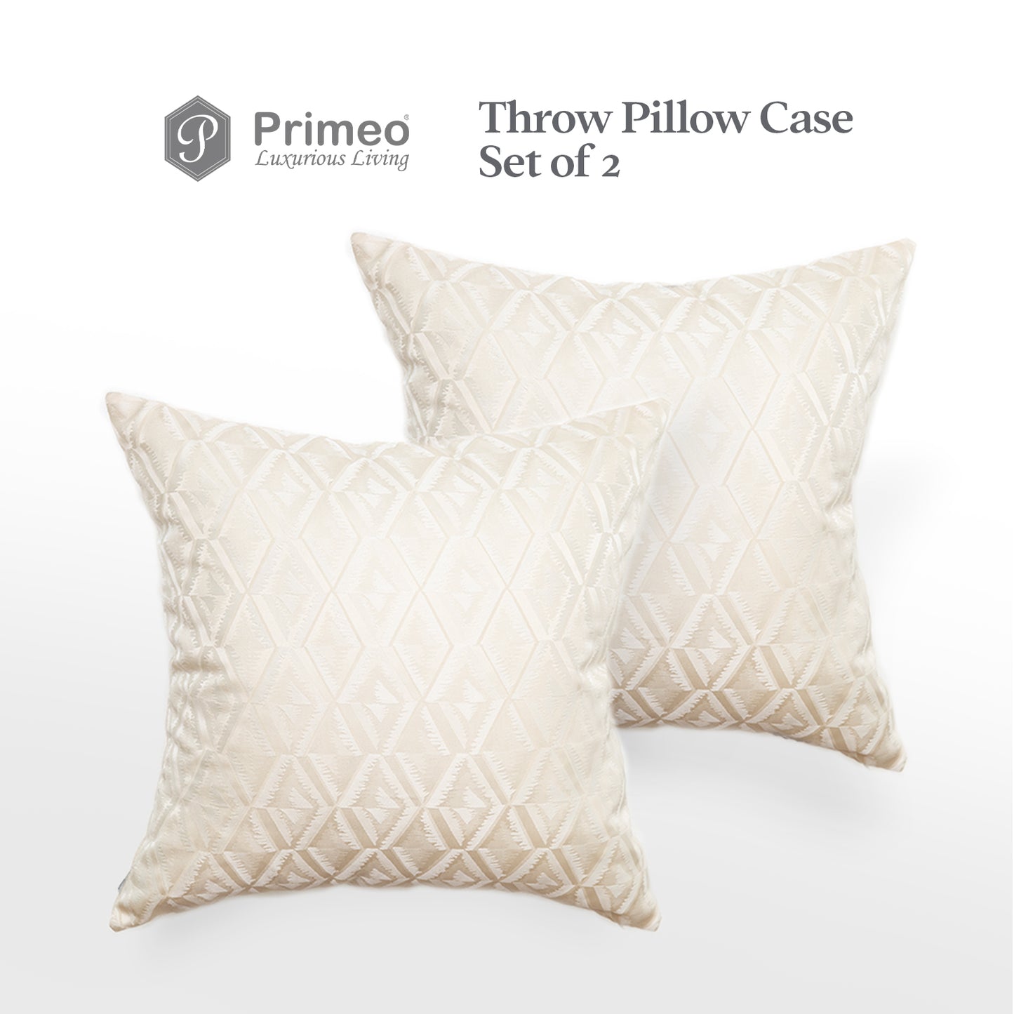 PRIMEO Throw Pillow Cover Set of 2 Made of Polyester