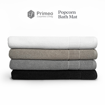 Primeo 100% Cotton Bath Mat - Popcorn Weave Collection Towels