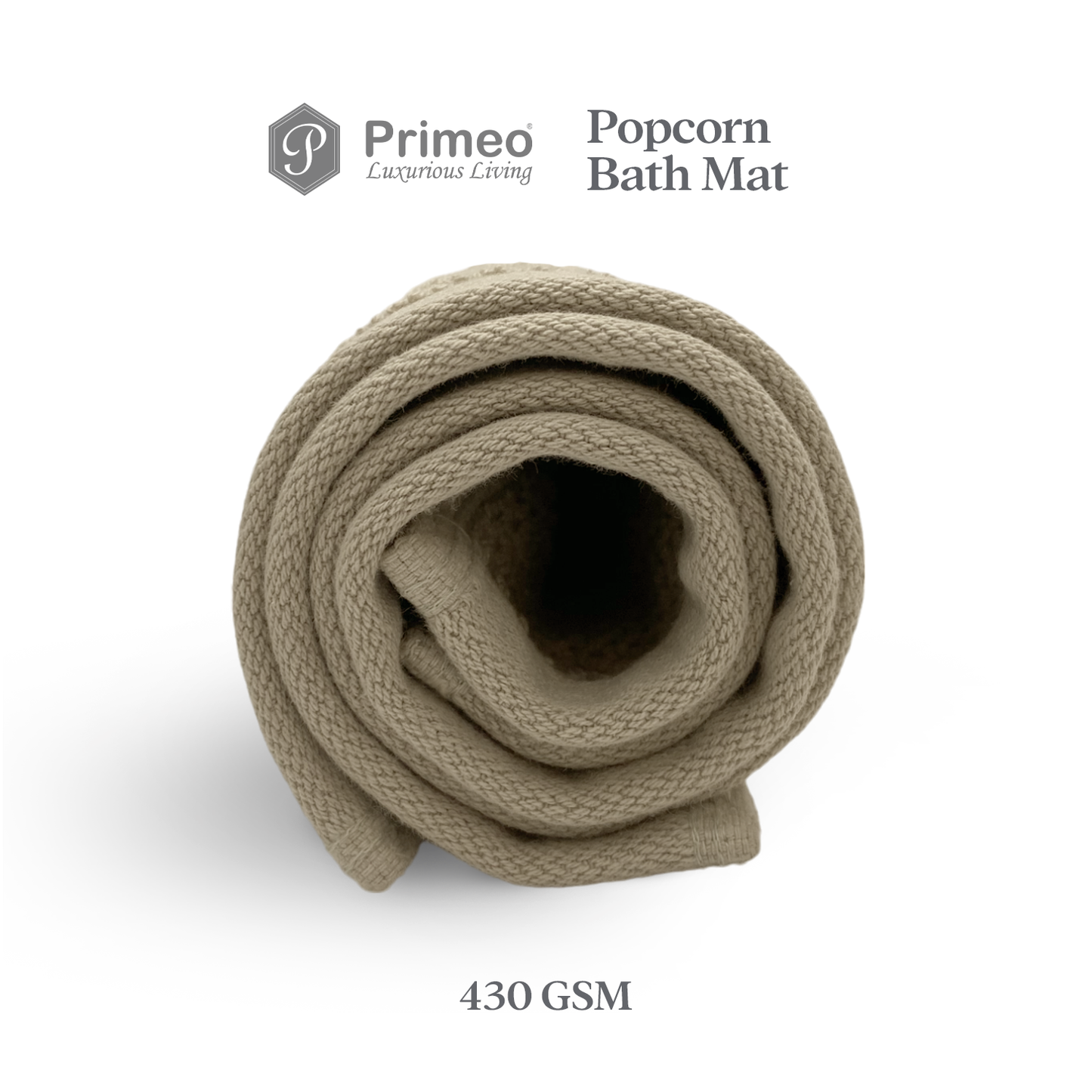 Primeo 100% Cotton Bath Mat - Popcorn Weave Collection Towels