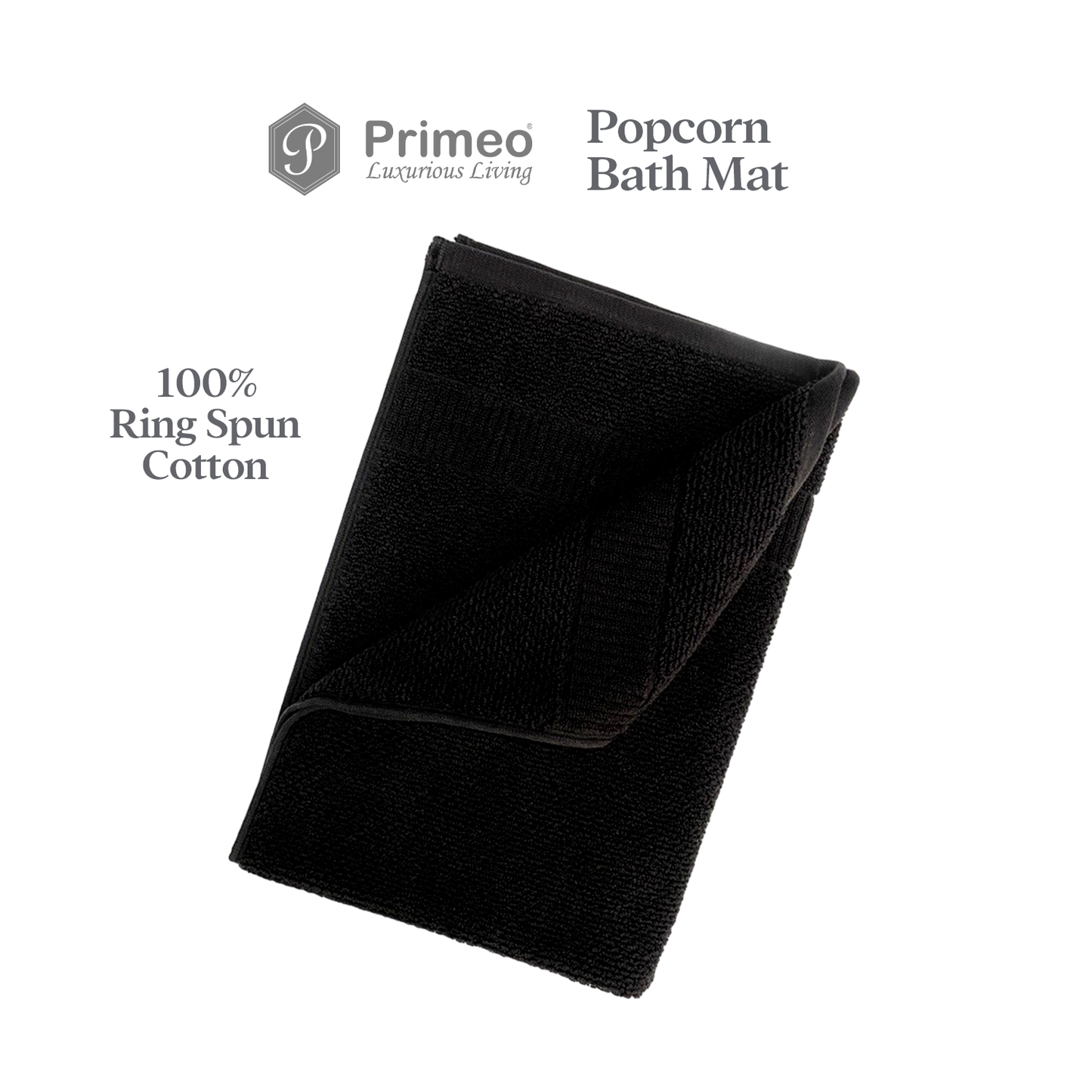 Primeo 100% Cotton Bath Mat - Popcorn Weave Collection Towels