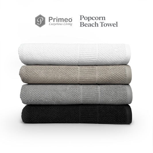 Primeo 100% Cotton Beach Towel - Popcorn Weave Collection Towels