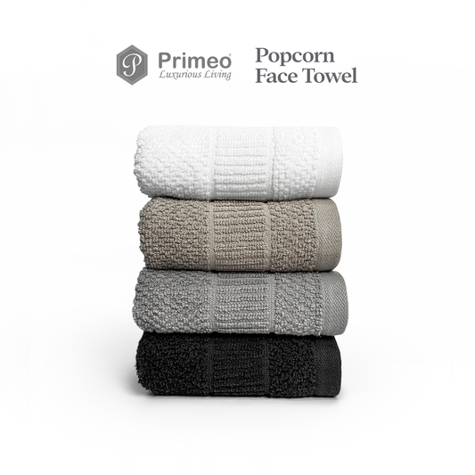 Primeo 100% Cotton Face Towel - Popcorn Weave Collection Towels