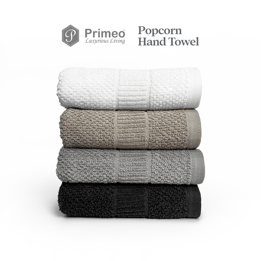 Primeo 100% Cotton Hand Towel - Popcorn Weave Collection Towels