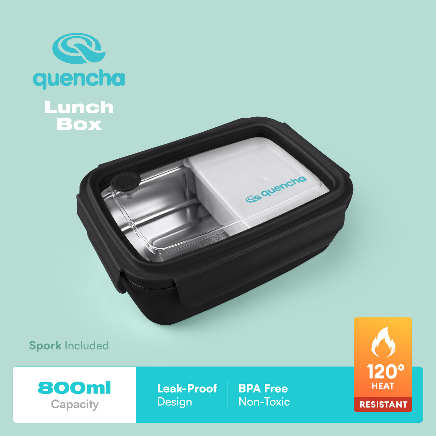 QUENCHA 800ml Stainless Steel Insulated Lunch Box