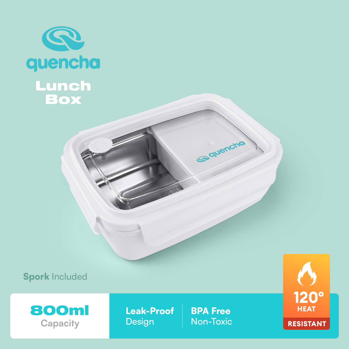 QUENCHA 800ml Stainless Steel Insulated Lunch Box