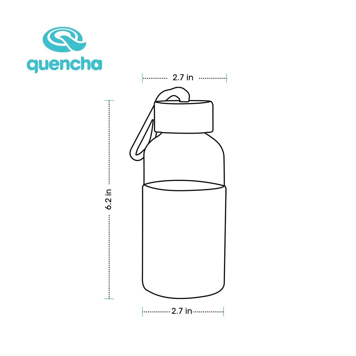 QUENCHA 12oz & 17oz Glass Water Bottle