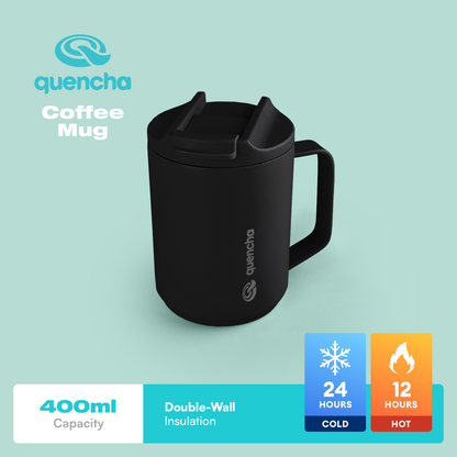 QUENCHA 14oz Flip Cap Insulated Coffee Mug