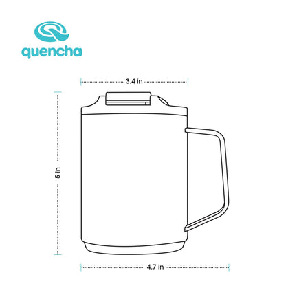 QUENCHA 14oz Flip Cap Insulated Coffee Mug