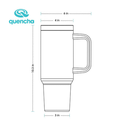 QUENCHA 37oz Straw Lid Insulated Mug Tumbler