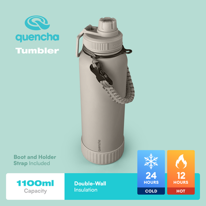 QUENCHA 19oz & 37oz Insulated Tumbler with Strap and Silicone Boot