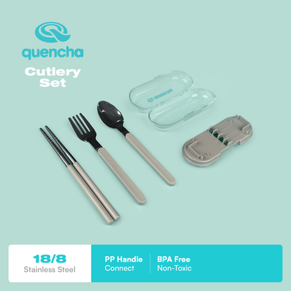 QUENCHA  Portable Cutlery Set, Collapsible Travel Utensils