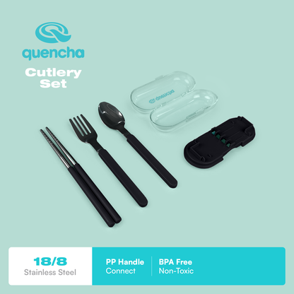 QUENCHA  Portable Cutlery Set, Collapsible Travel Utensils