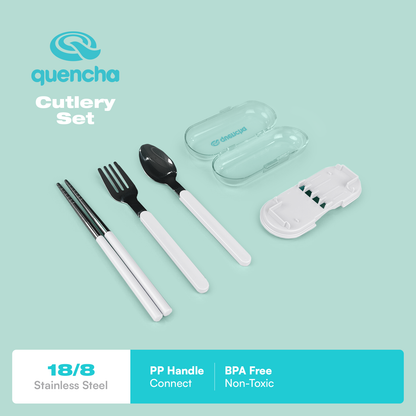 QUENCHA  Portable Cutlery Set, Collapsible Travel Utensils