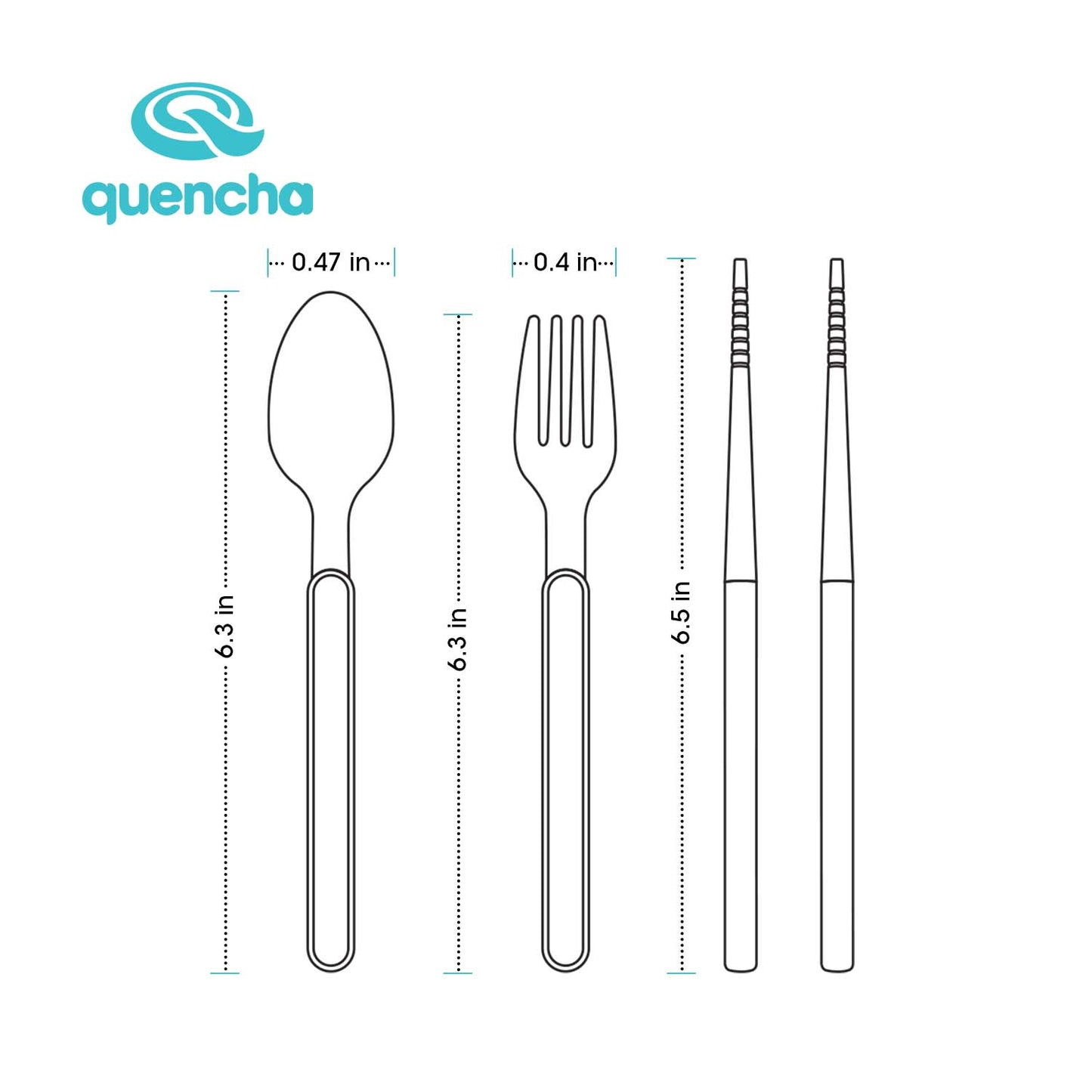 QUENCHA  Portable Cutlery Set, Collapsible Travel Utensils