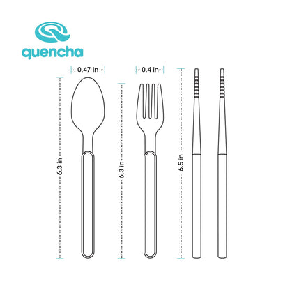 QUENCHA  Portable Cutlery Set, Collapsible Travel Utensils