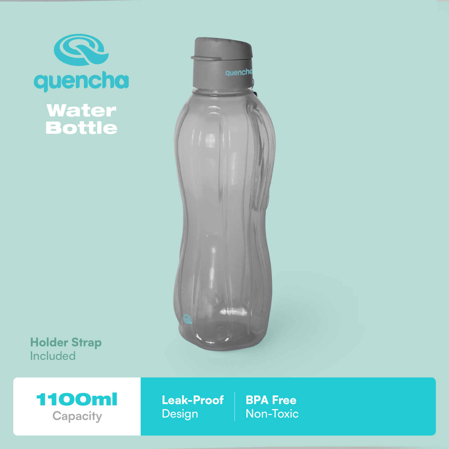 QUENCHA 17oz & 37oz Flip Cap Plastic Water Bottle