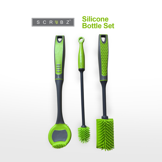 SCRUBZ Silicone Brush Set for Bottle & Dish