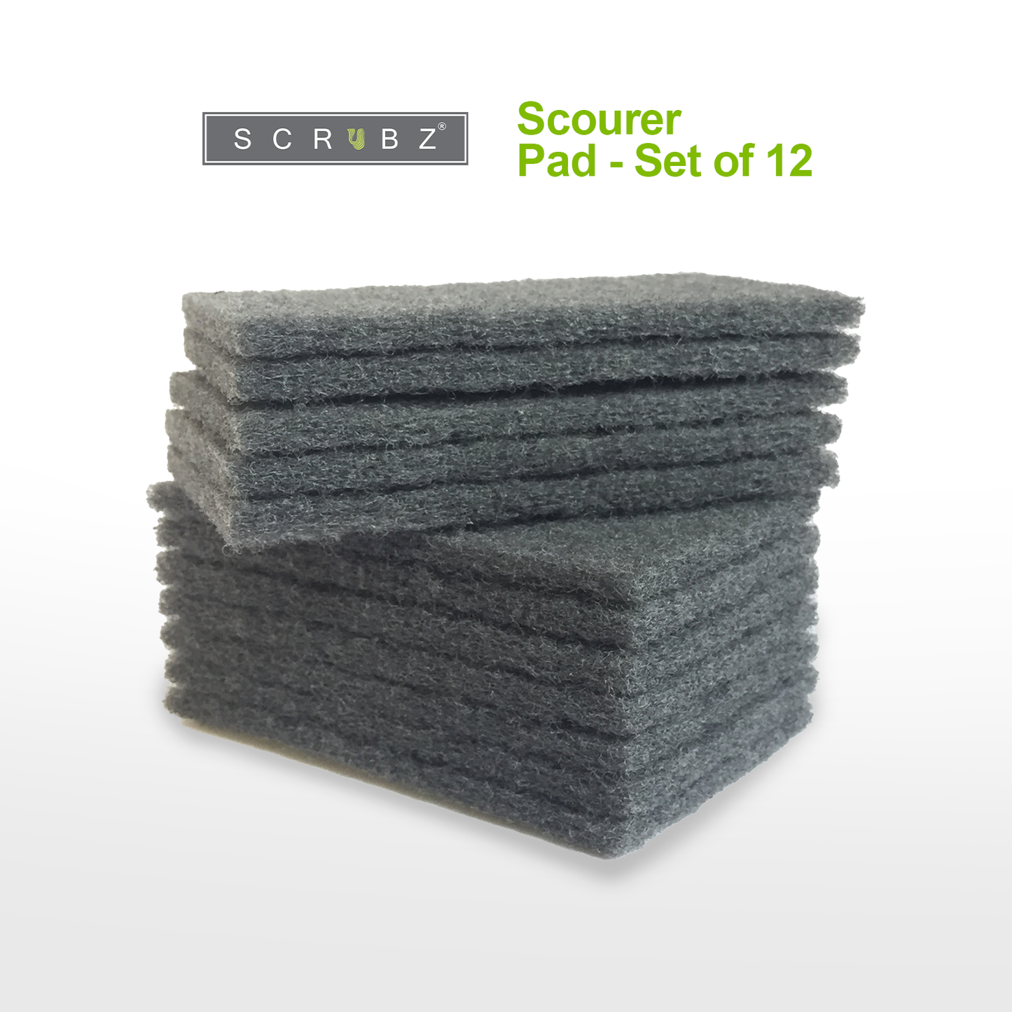 SCRUBZ Premium Scourer Pads Set of 12 Cleaning Material 14.9x9x2cm