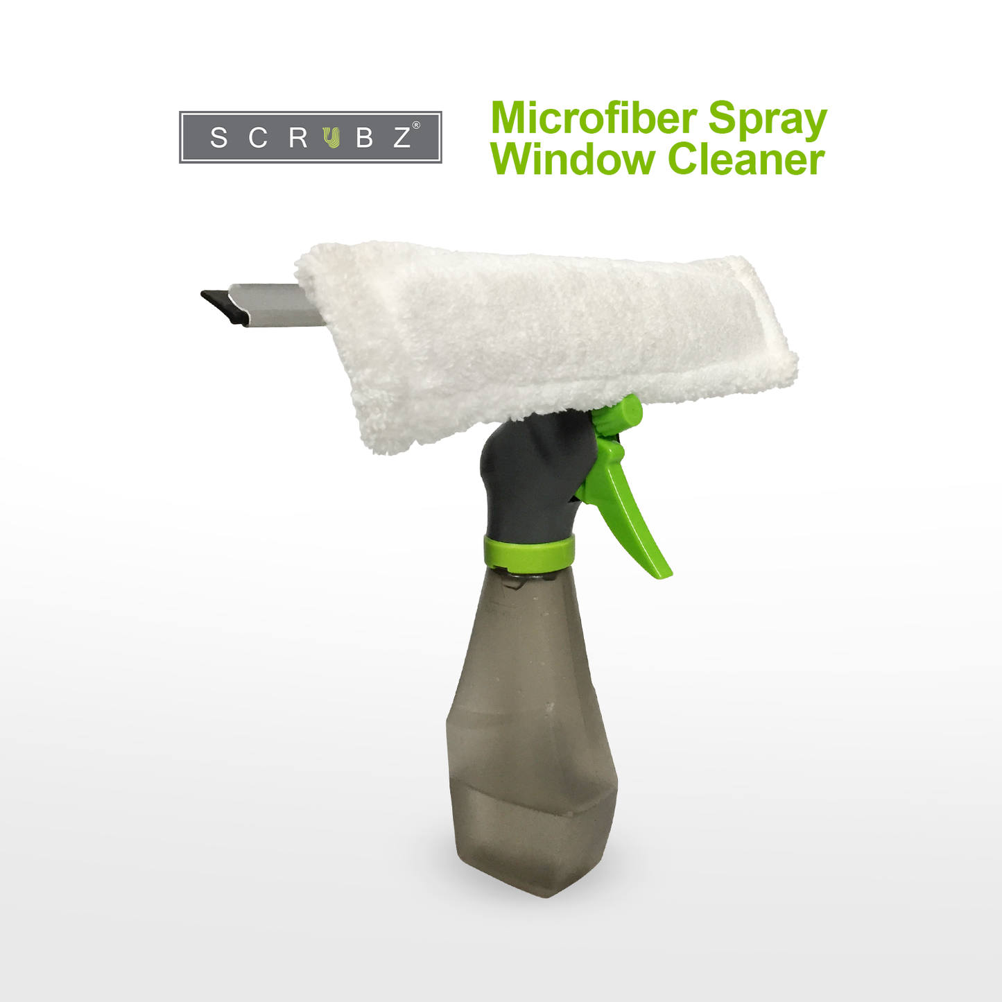 SCRUBZ Premium Window Spray Glass Cleaner Microfiber Washer Head