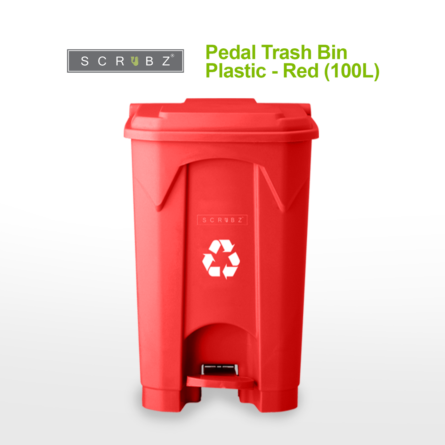 SCRUBZ Pedal Trash Bin Plastic 100L | 80L | 50L | 30L