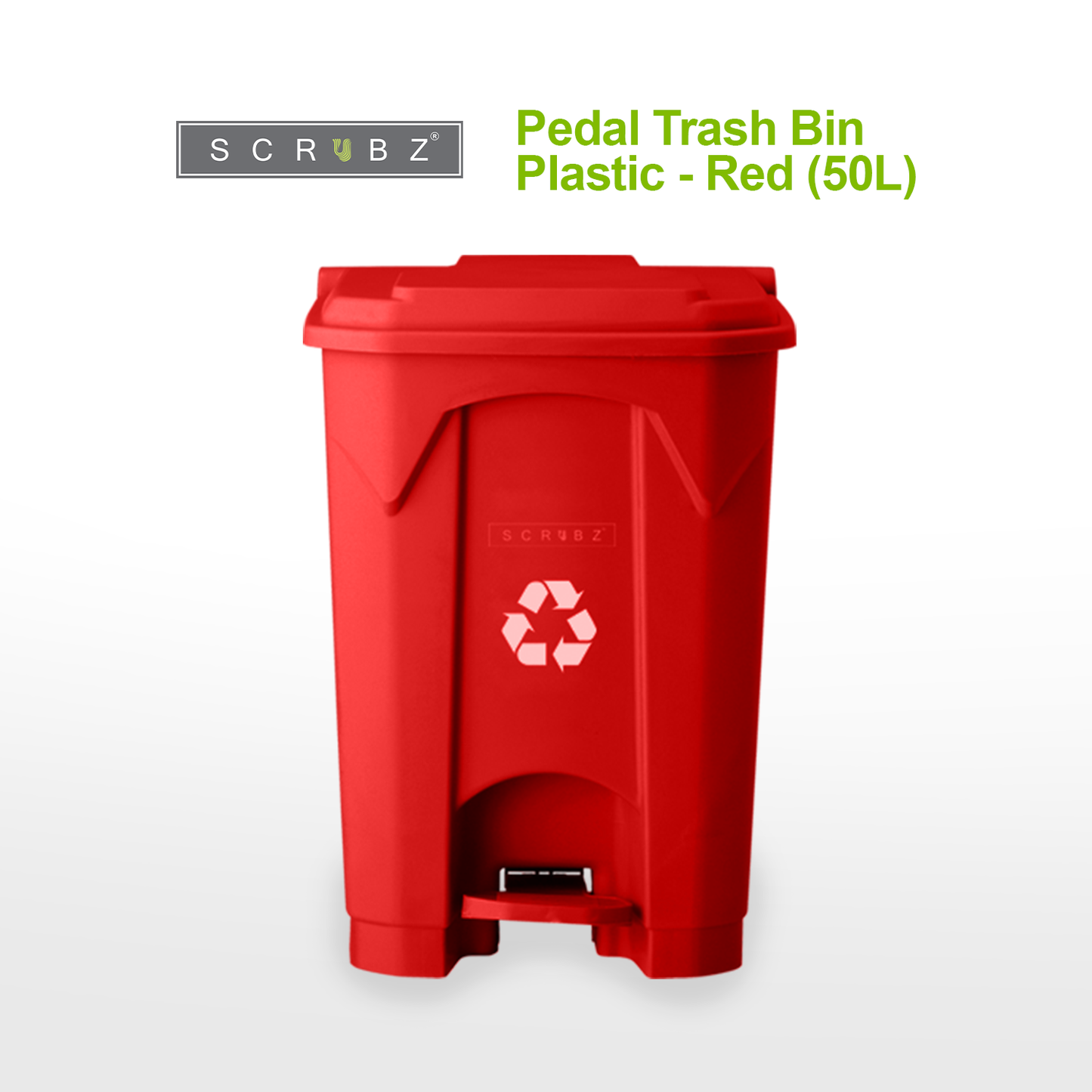 SCRUBZ Pedal Trash Bin Plastic 100L | 80L | 50L | 30L