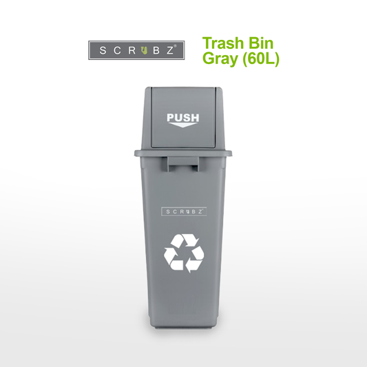 SCRUBZ Trash Bin Swing Top Open PP Plastic 60L