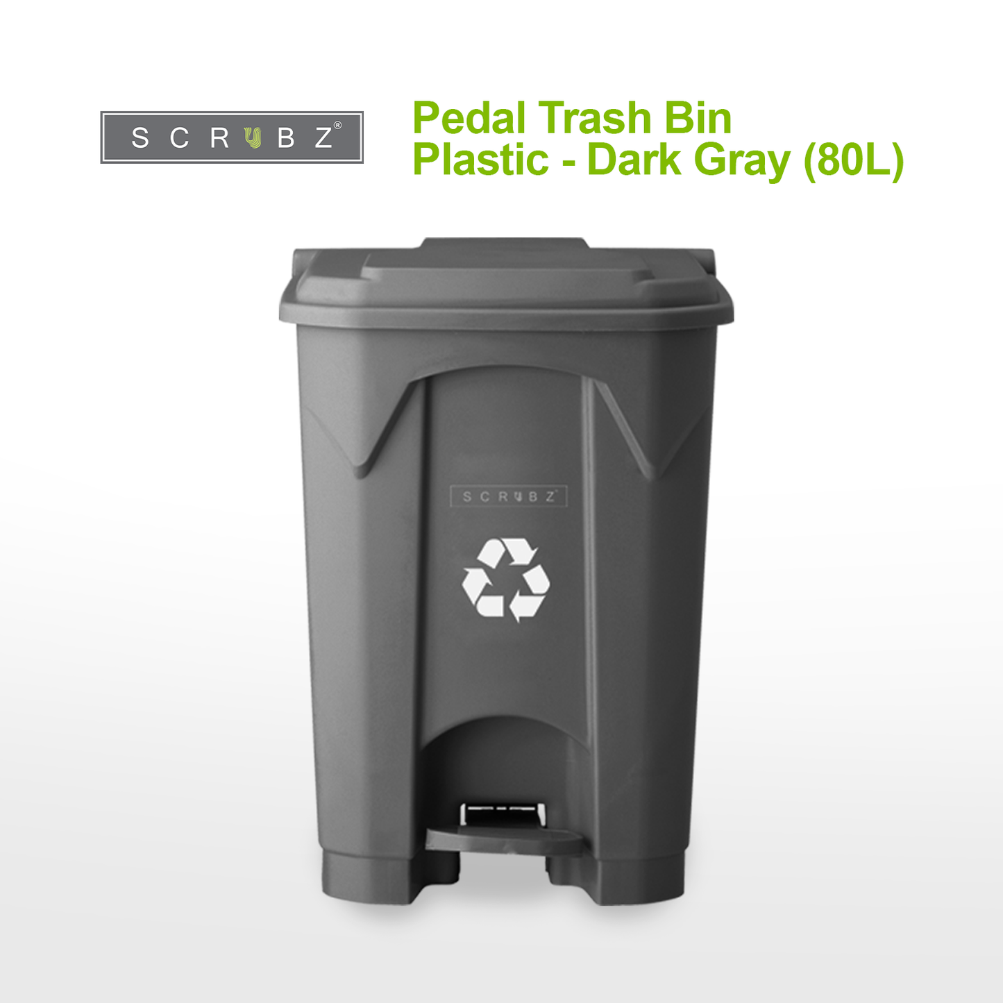 SCRUBZ Pedal Trash Bin Plastic 100L | 80L | 50L | 30L