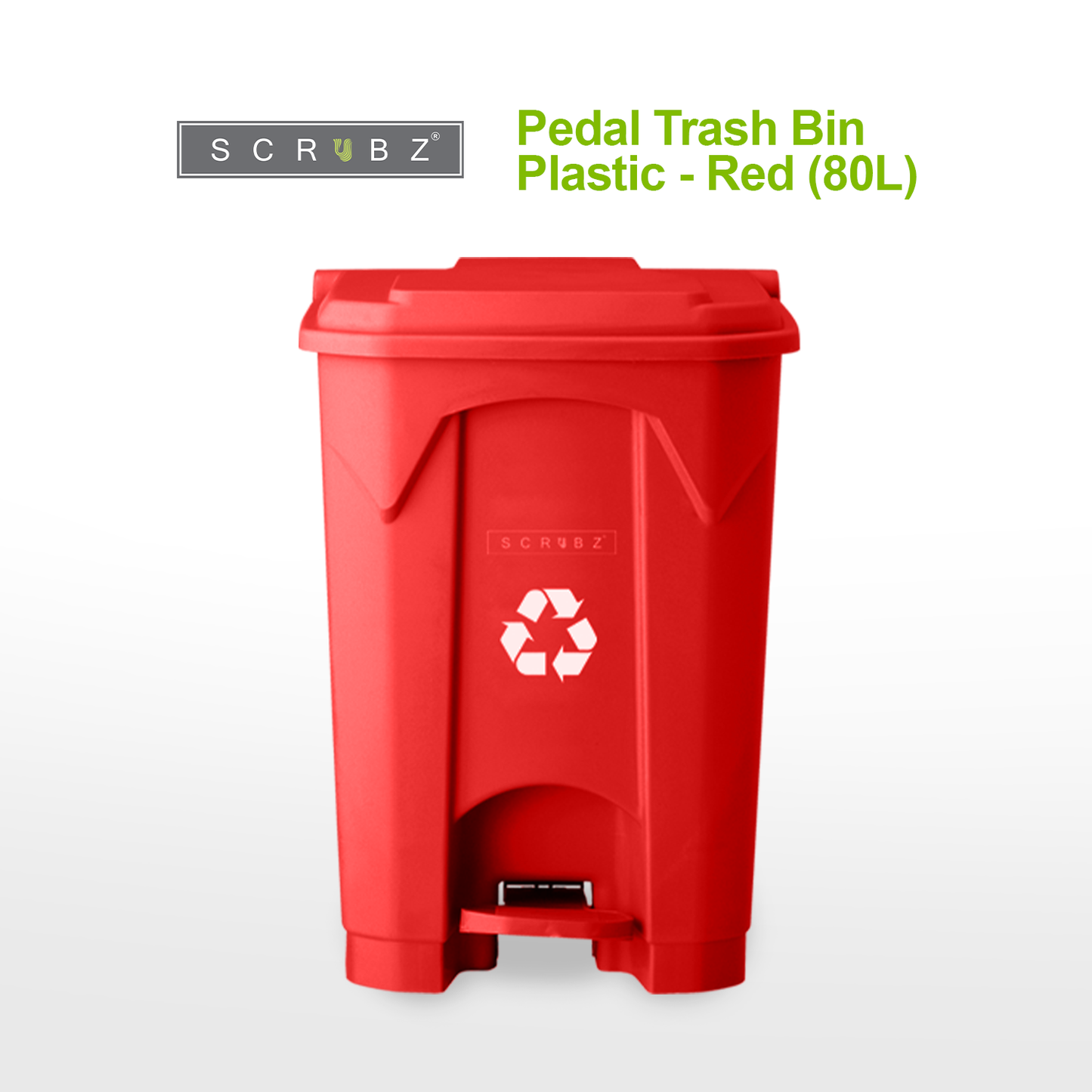 SCRUBZ Pedal Trash Bin Plastic 100L | 80L | 50L | 30L