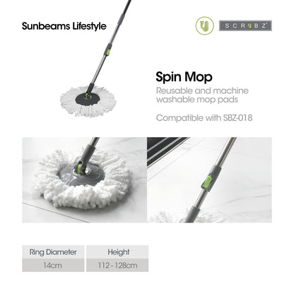 SCRUBZ Premium Microfiber Spin Mop / Head Refill