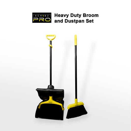 SCRUBZ Pro Heavy Duty Broom and Dustpan Set