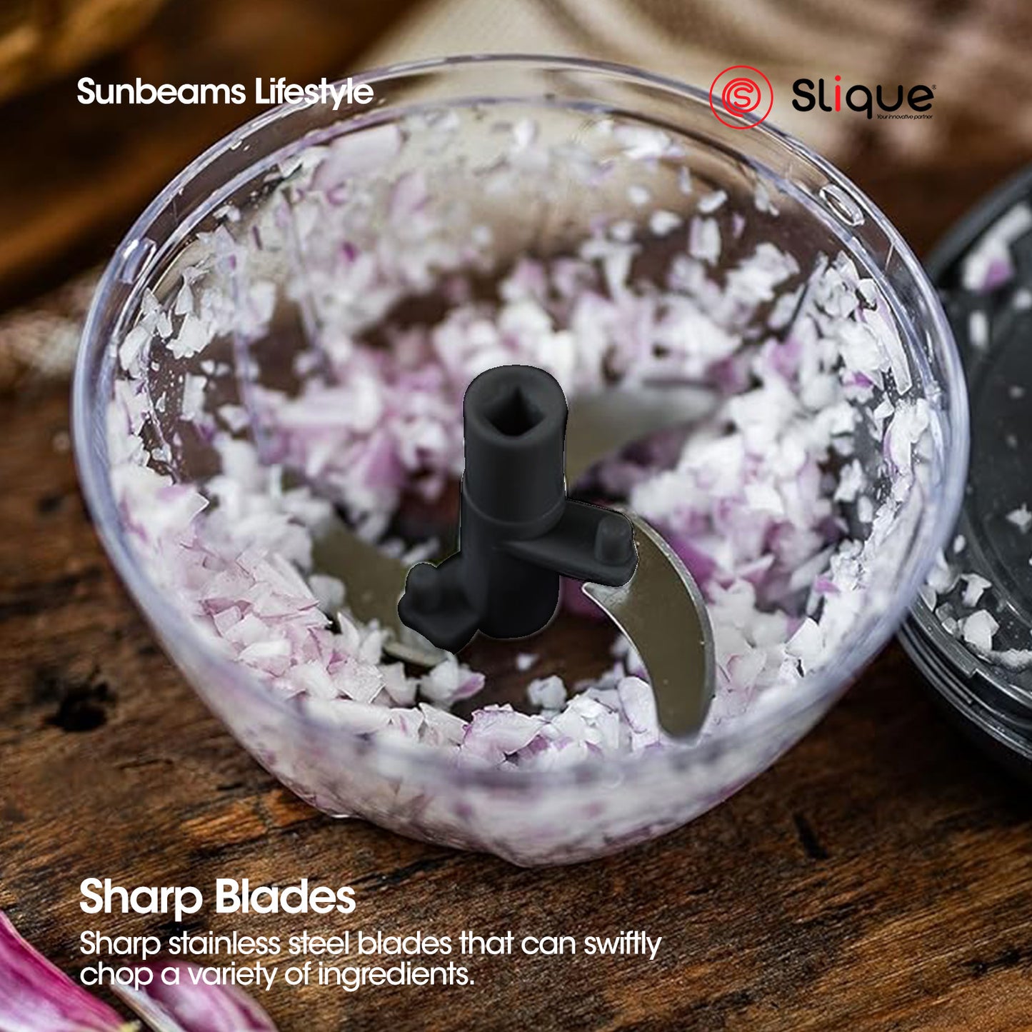 SLIQUE Premium Anti-Slip Base Mini Chopper w/ Extra Blade 400ml | 0.4L