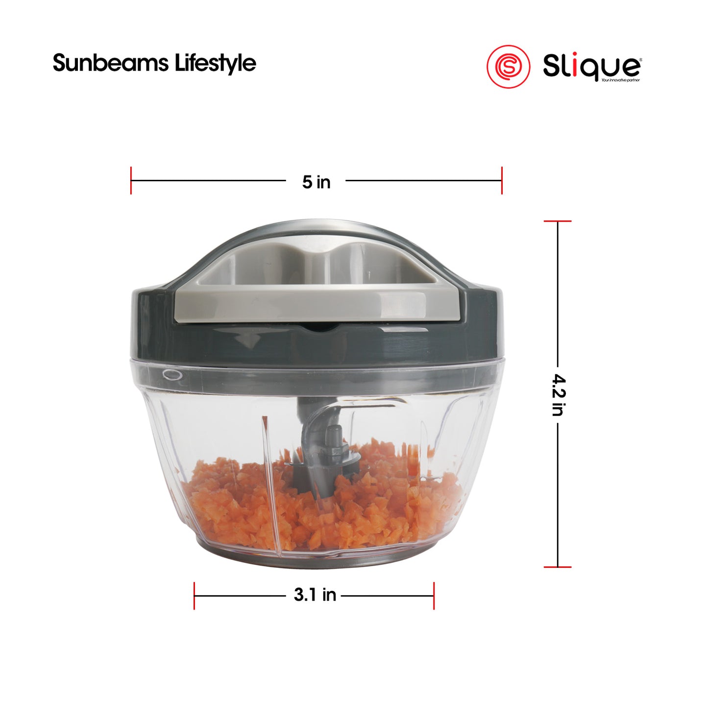 SLIQUE Premium Anti-Slip Base Mini Chopper w/ Extra Blade 400ml | 0.4L