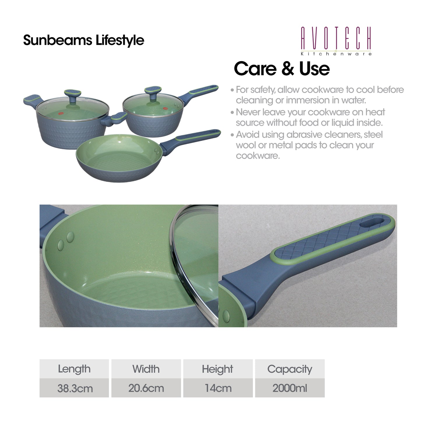 SLIQUE PREMIUM Ceramic Saucepan 20cm Avotech Collection