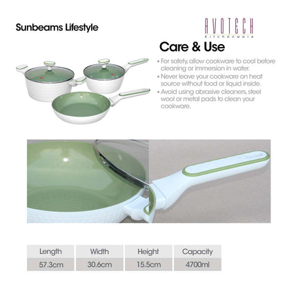 SLIQUE PREMIUM Ceramic Wok Pan 30cm Avotech Collection