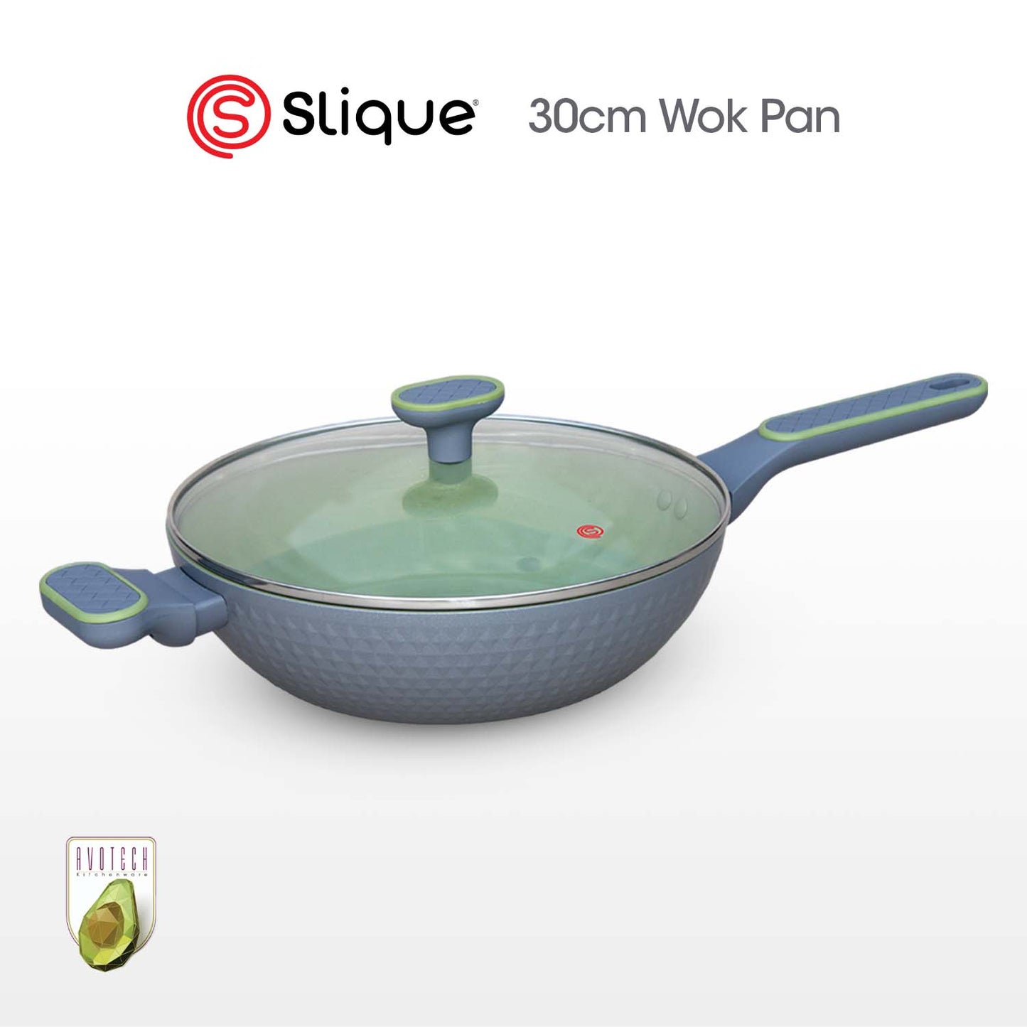 SLIQUE PREMIUM Ceramic Wok Pan 30cm Avotech Collection