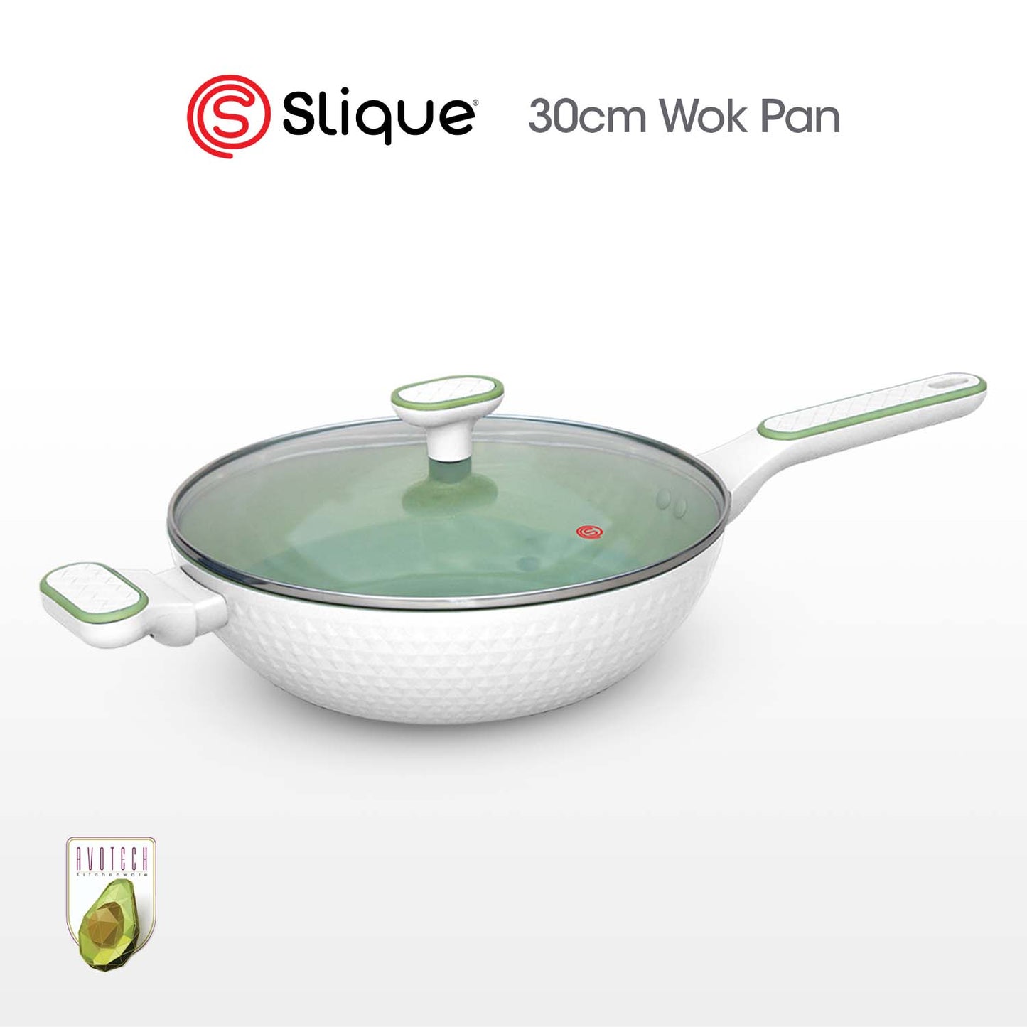 SLIQUE PREMIUM Ceramic Wok Pan 30cm Avotech Collection