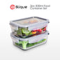 SLIQUE Premium Borosilicate Glass Food Container, Food Storage Dispensers, Glass Kitchen Organizer with Air-Tight Locking Lid Square/Rectangle 2pcs Jar Set 330/360/500/550/750/830/1700ml