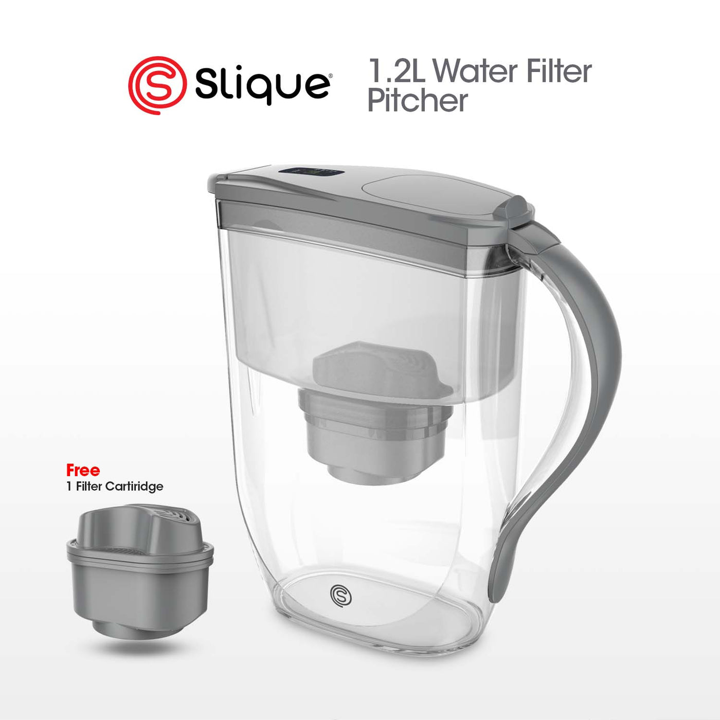 SLIQUE Water Filter Pitcher 1200mL w/ 1pc Filter Cartridge