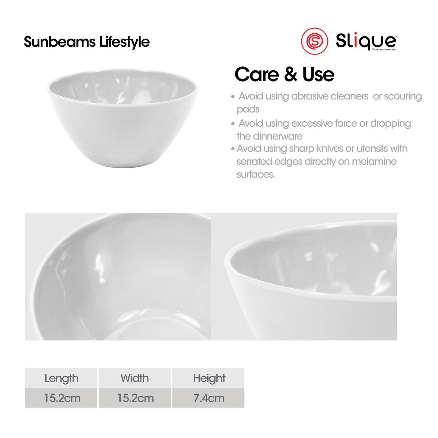 SLIQUE Premium Melamine Dinner Plate, Serving Plate, Dessert Plate, Bowl, Serving Bowl, Deep Bowl, Sauce Dish, Tumbler, Rice Spoon, Soup Ladle - Persona Collection