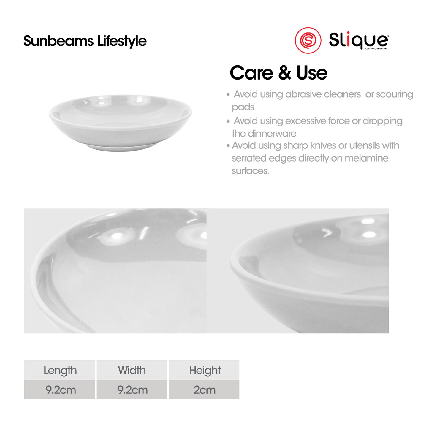 SLIQUE Premium Melamine Dinner Plate, Serving Plate, Dessert Plate, Bowl, Serving Bowl, Deep Bowl, Sauce Dish, Tumbler, Rice Spoon, Soup Ladle - Persona Collection