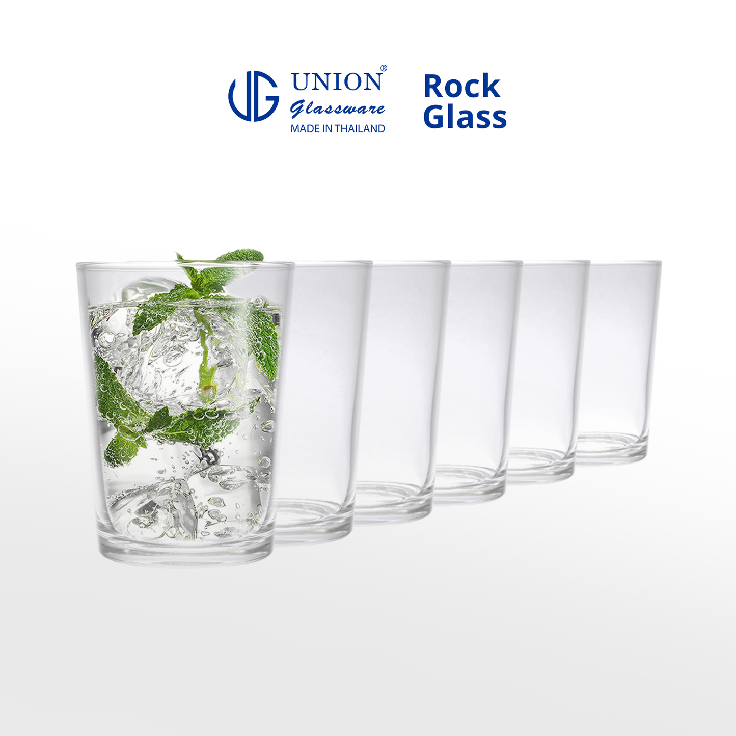 UNION GLASS Thailand Premium Clear Glass Rock Glass 230ml | 9oz Set of 6