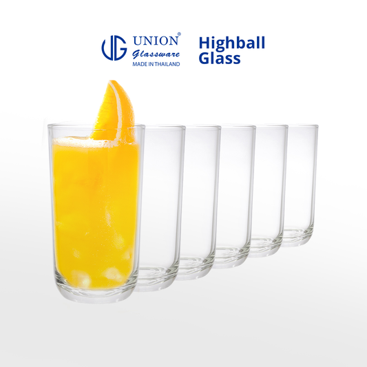 UNION GLASS Thailand Premium Clear Glass Highball Glass 280ml Set of 6