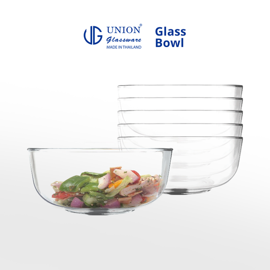 UNION GLASS Thailand Premium Clear Glass Bowl 1320 ml | 7 oz | 7" Set of 6