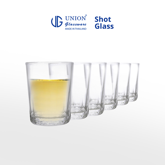 UNION GLASS Thailand Premium Clear Glass Shot Glass 55ml | 2oz Set of 6