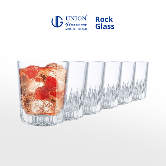 UNION GLASS Thailand Premium Clear Glass Rock Water 280ml Set of 6