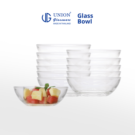 UNION GLASS Thailand Premium Clear Glass Bowl 105 ml | 3.5 oz | 3.5" Set of 6