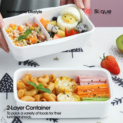 SLIQUE Lunch box w/ PP Spork Included | Compartment 1200ml BPA Free